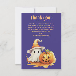 Carte De Remerciements Baby shower Halloween Ghost Boo