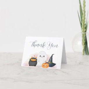 Carte De Remerciements Baby shower Halloween Little Boo