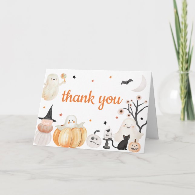 Carte De Remerciements Baby shower Halloween neutre pour les femmes (Devant)