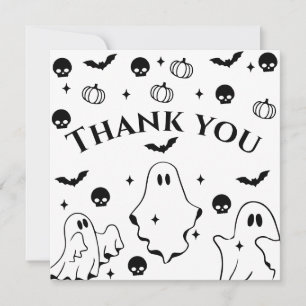 Carte De Remerciements Baby Shower Halloween Petit Fantôme Noir