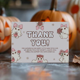 Carte de remerciements Baby shower Halloween rétro