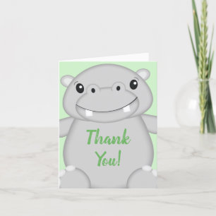 Carte De Remerciements Baby shower Hippo