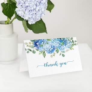 Carte De Remerciements Baby Shower Hydrangea Bleu