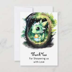 Carte De Remerciements Baby shower Imaginaire Dragon