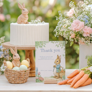 Carte De Remerciements Baby Shower Jardin Lapin Vintage