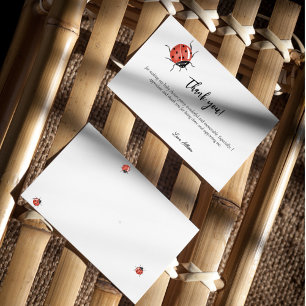 Carte De Remerciements Baby shower Ladybug