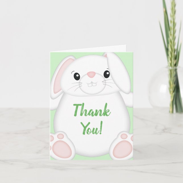 Carte De Remerciements Baby shower lapin lapin (Devant)