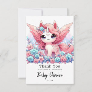 Carte De Remerciements Baby Shower Licorne Fantaisie Amusant