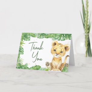 Carte De Remerciements Baby shower Lion rugissant