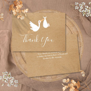 Carte De Remerciements Baby Shower Livraison Spéciale Kraft Rustique