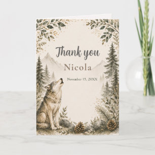 Carte De Remerciements Baby Shower Loup des Bois