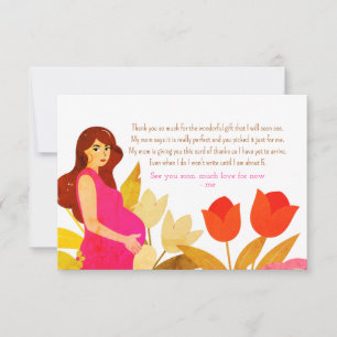 Carte De Remerciements Baby shower maman enceinte