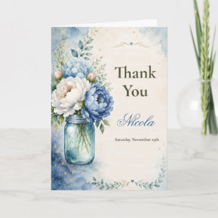 Carte De Remerciements Baby Shower Mariage Paon Bleu