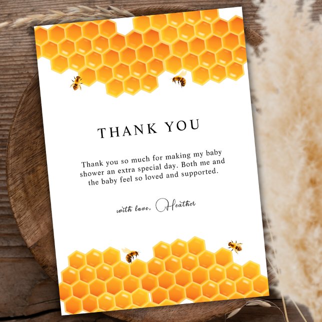 Carte De Remerciements Baby shower minimal pour les garçons de bonbons de (Minimal Honey Bumblebee Boy Baby Shower Thank You Card)