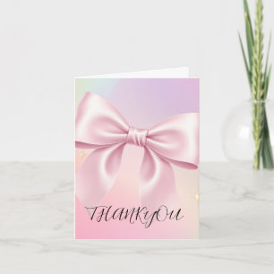 Carte De Remerciements Baby-Shower Minimaliste Arc-En-Ciel Rose