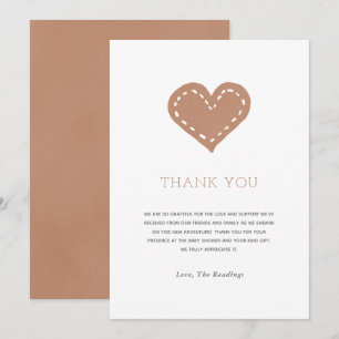 Carte De Remerciements Baby shower minimaliste beige neutre