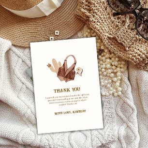 Carte De Remerciements Baby shower minimaliste Boho Cactus Cowgirl