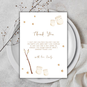 Carte De Remerciements Baby shower minimaliste Boho S'more Fun Stars