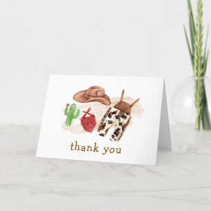 Carte De Remerciements Baby shower minimaliste de cactus du désert de l'O