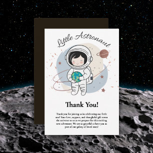 Carte De Remerciements Baby shower minimaliste des petits astronautes