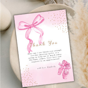 Carte De Remerciements Baby shower minimaliste élégant Ballerina Chaussur