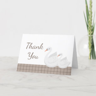 Carte De Remerciements Baby shower minimaliste En vichy balai