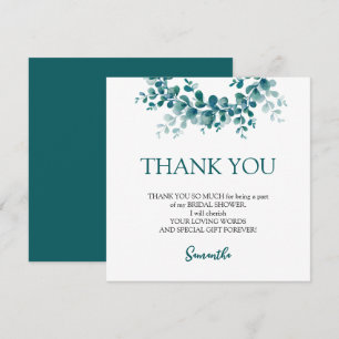 Carte De Remerciements Baby shower minimaliste eucalyptus