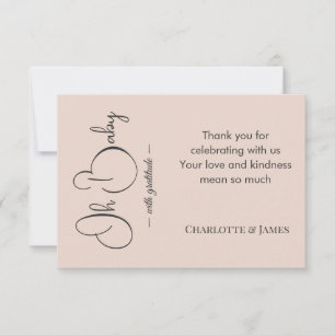Carte De Remerciements Baby-Shower Minimaliste Moderne   Rose Poudre