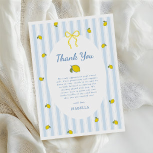 Carte De Remerciements Baby-Shower Mixte Thème Citron