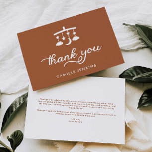 Carte De Remerciements Baby shower moderne