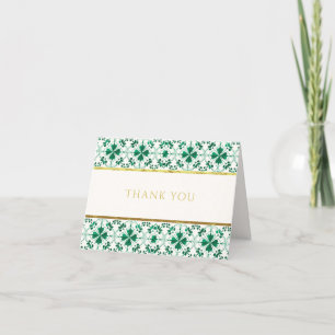 Carte De Remerciements Baby shower moderne chic et vert St. Patrick's Day
