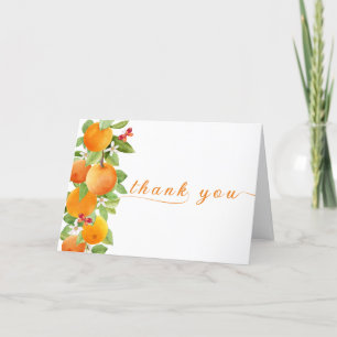 Carte De Remerciements Baby shower moderne Citrus Orange Clementine