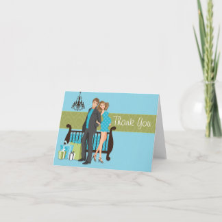 Carte de remerciements Baby shower moderne Couple