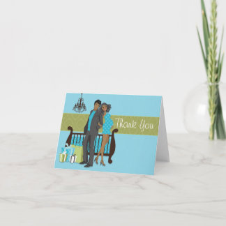 Carte de remerciements Baby shower moderne Couple