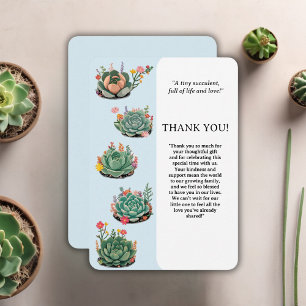 Carte De Remerciements Baby shower moderne de cactus succulents