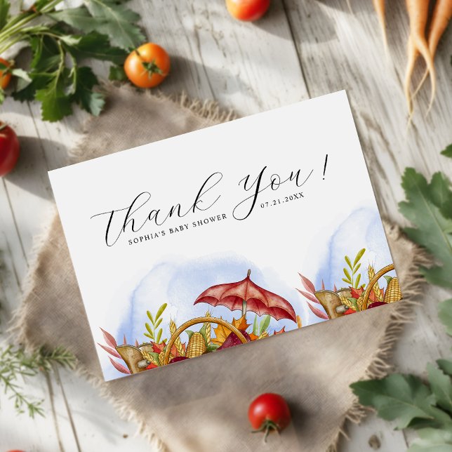 Carte De Remerciements Baby Shower Moderne de Ferme Produits Locaux (Créateur téléchargé)