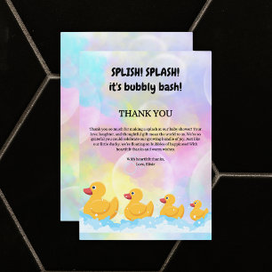 Carte De Remerciements Baby shower moderne en caoutchouc coloré