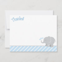 Baby Shower Moderne Garçon Éléphant Gris Bleu