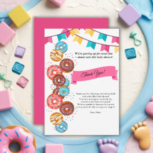 Carte De Remerciements Baby shower moderne pour bébés Donut arroser