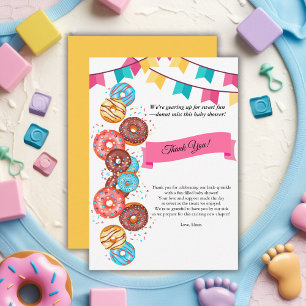 Carte De Remerciements Baby shower moderne pour bébés Donut arroser
