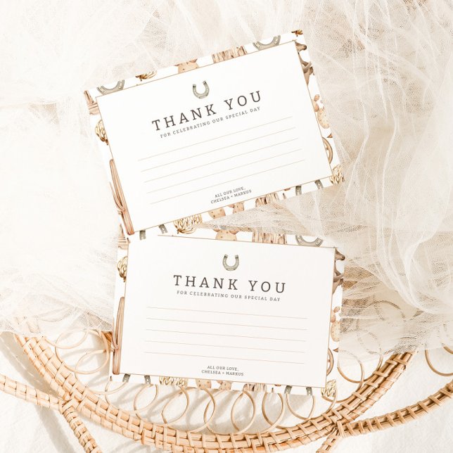 Carte De Remerciements Baby shower moderne Western Rodeo Watercolor (Créateur téléchargé)