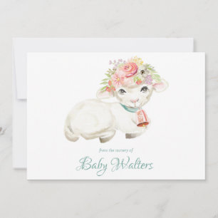 Carte De Remerciements Baby shower Monogramme des animaux de ferme de pép