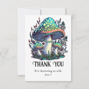 Carte De Remerciements Baby shower mystique de champignons