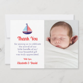 Carte De Remerciements Baby shower nautique