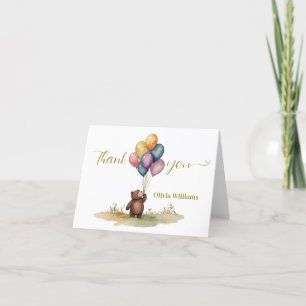 Carte De Remerciements Baby shower neutre de l'ours