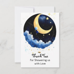 Carte De Remerciements Baby shower Nightime Sparkling