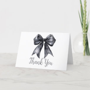 Carte De Remerciements Baby shower noir Coquette Bow