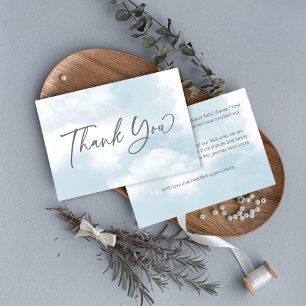 Carte De Remerciements Baby shower nuage pastel gris nuages baby shower