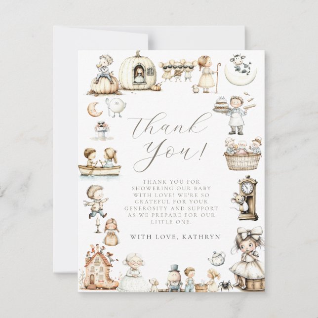 Carte De Remerciements Baby shower Nursery Rhyme (Devant)