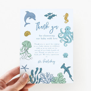 Carte De Remerciements Baby shower Ocean Boy